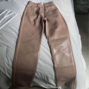 Wilfred Women's Beige Straight Leg leather pants